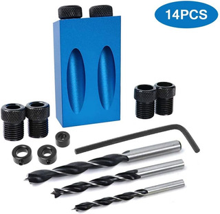 estilo mini Kit de plantillas de agujeros de bolsillo de 15 grados para juego de brocas escalonadas para trabajar la madera Herramientas Kit de plantillas de agujeros de bolsillo