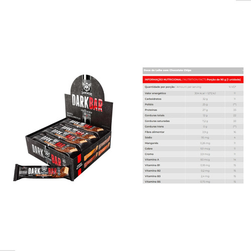 Proteína Whey Dark Bar - Barra com 90 gr - Darkness Integralmédica Sabor Creme De Coco Com Castanha