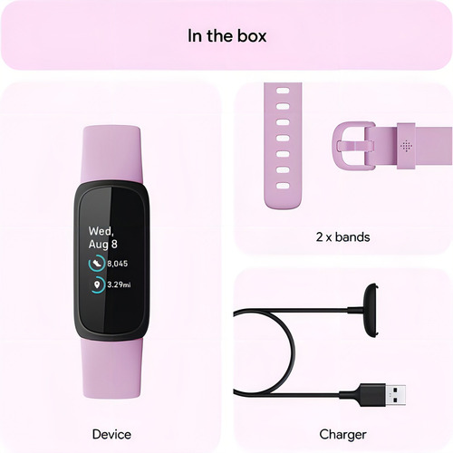 Smartband Fitbit Inspire 3 Fitness Tracker - Lilac Bliss Cor da caixa Lilás Desenho da pulseira Lilás