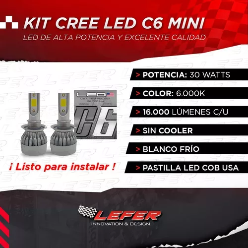 Kit Cree Lampara Led Cob Alta / Baja Auto C6 H7