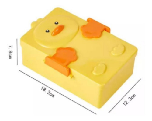 Lunchera Hermetica Patito Amarillo C/cubiertos 2 Divisiones
