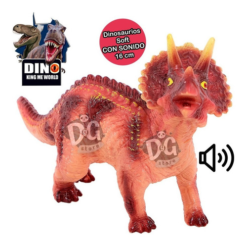 Dinosaurio Soft Juguete Con Sonido 16cm Triceratops Original