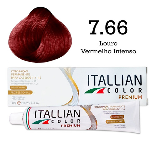 Coloração 7.66 Louro Vermelho Intenso | Itallian Color