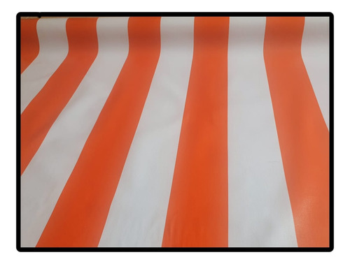 Rollo De Mantel Ahulado De 1.20m X 11m Rayas Naranjas Y22