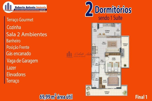 Imagem 7 de 19 de Apartamento Com 2 Dormitórios À Venda, 69 M² Por R$ 490.000,00 - Canto Do Forte - Praia Grande/sp - Ap1182