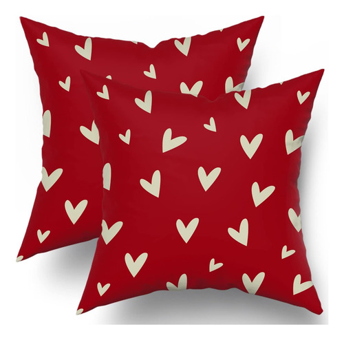 Cubiertas De Almohadas De Día De San Valentín 18x18 De 2 Red