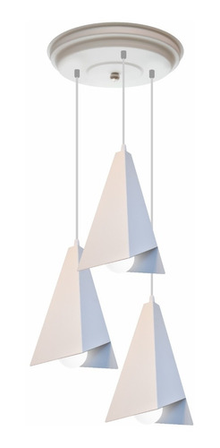 Moderna Lampara Colgante 3 Luces Trani Piramidal + Led E27