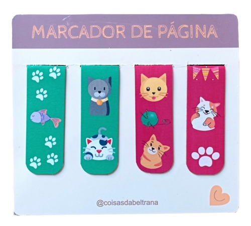 Kit 4 Marcadores De Páginas Magnéticos Artesanais Exclusivos