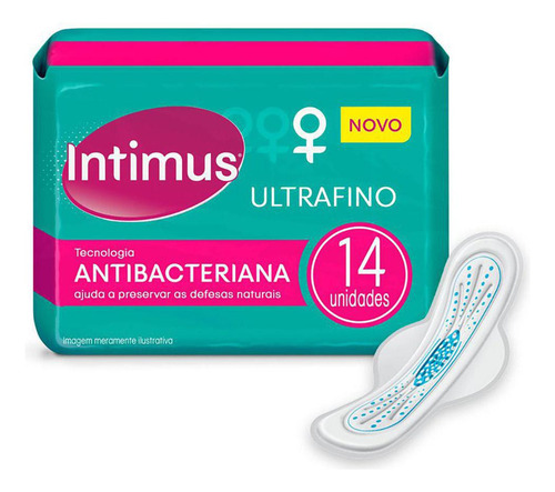 Absorvente Intimus Antibacteriana Com 14 Unidades Com Abas