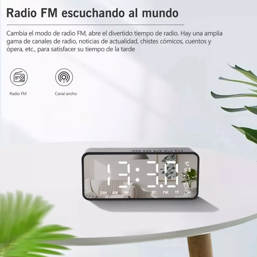 Reloj Despertador Digital C/bocina/bluetooth/radio Fm Color