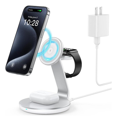 Estación De Carga 3 En 1 Herrbol Para iPhone Y Iwatch