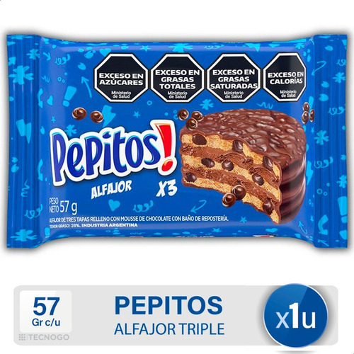 Alfajor Pepitos Triple X 57 Gramos