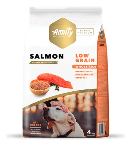 Alimento Perro Adulto Amity Low Grain Salmón 14kg. Np