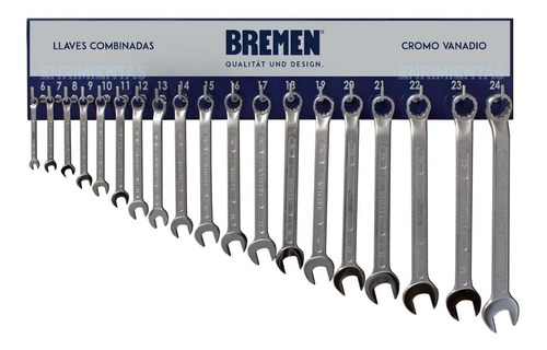 Juego Llaves Combinadas Bremen 19 Pcs 6 A 24 Mm Tablero Set