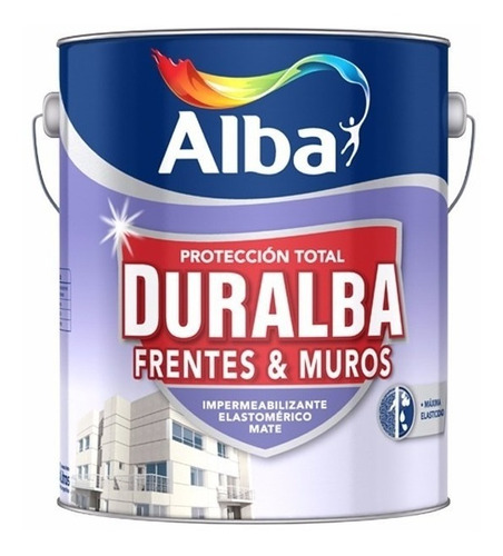 Latex Alba Frentes Muros Impermeabilizat Duralba 10l Pintumm Color Blanco