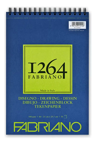 Block Fabriano 1264 Dibujo Drawing A5 180g X 30 Hojas