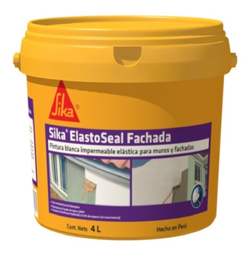 Pintura Blanca Impermeable Sika Elastoseal Fachada Balde 4l