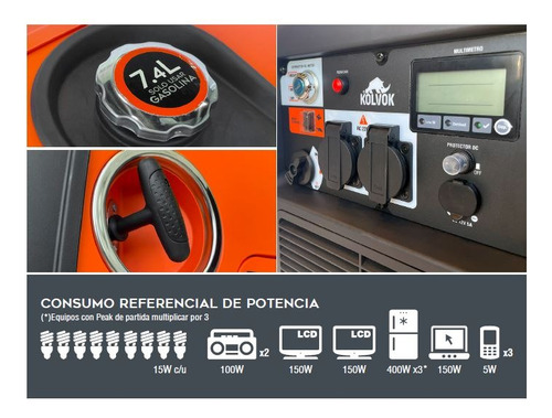 Imagen 2 de 4 de Generador Eléctrico A Gasolina 3.2 Kva Kolvok./ Insonoro