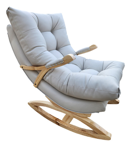 Silla Mecedora Coquette Con Apoya Brazo Blanco Ecocuero
