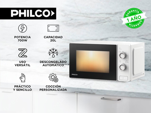 Microondas Philco 94mphrw20uap 700 W 20 Litros Color Blanco