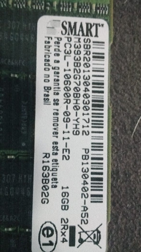 6 Pçs -memória Smart 16gb 2rx4 Ddr3 Pc3l-10600r Servidor