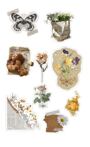Kit Cartela Adesivos Para Scrapbook Caderno Planner Agenda