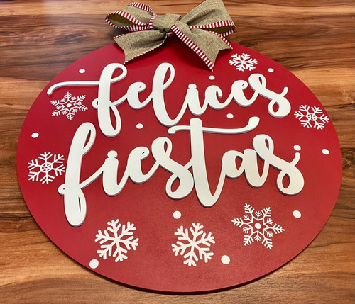 Imagen 8 de 9 de Colgante Para Puerta Navideño, Personalizado 40cm, Navidad