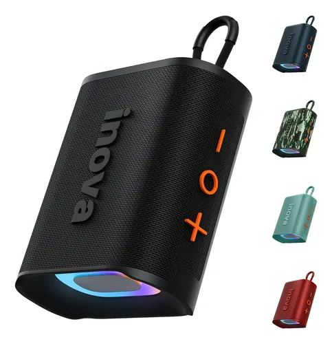 Caixa De Som Portatil 20W, Inova Caixa de Som pequena com Radio FM E RGB, caixinha som bluetooth À Prova D'água IP67, Caixa De Som Potente Para Moto