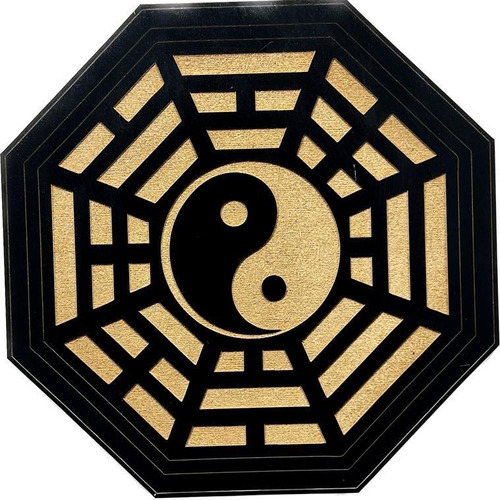 Talismán Mapa Bagua Feng Shui Cuadro Decoración Yinyang 15cm