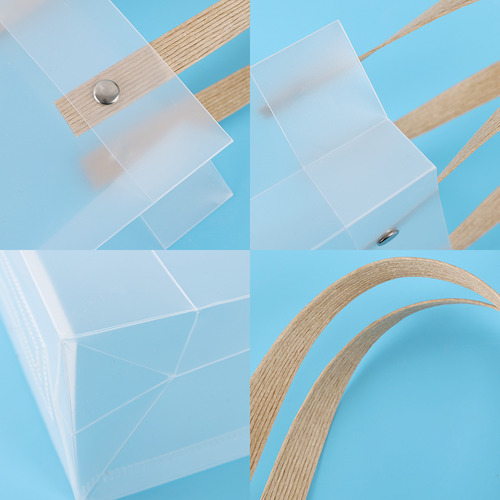 10 Bolsas De Regalo Fiestas Con Asa Transparente De 20 X 15