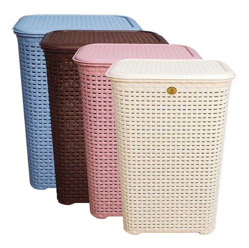 Pack 2 Cesto Canasta Organizador Ropa Sucia Tapa Utilísimo Color Blanco