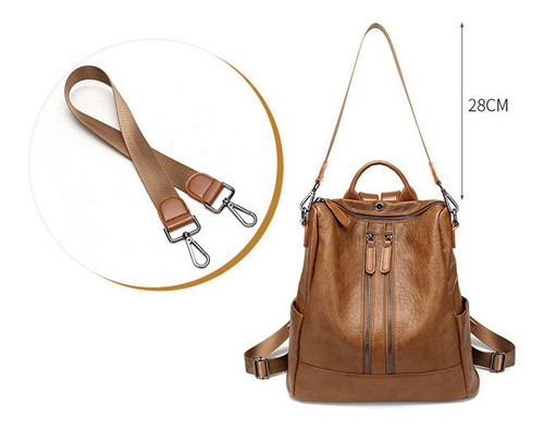 Imagen 4 de 9 de Morral De Viaje De Cuero De Moda Para Mujer