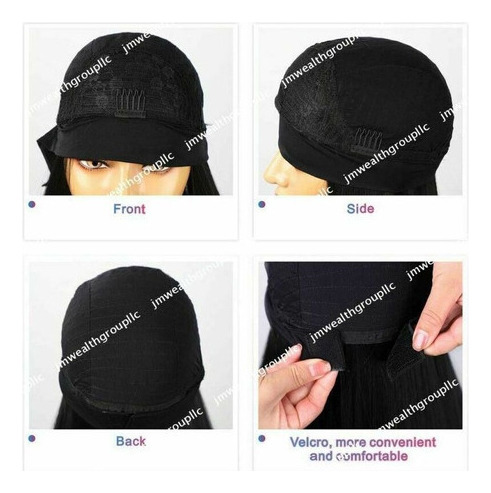 G Para Negro Diadema Peluca 28 Pulgadas Largo Recto Pelo