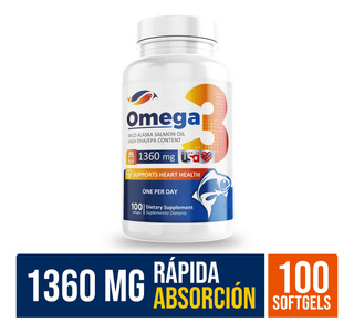 Omega 3 1360 Mg 100 Sof America - Unidad a $380