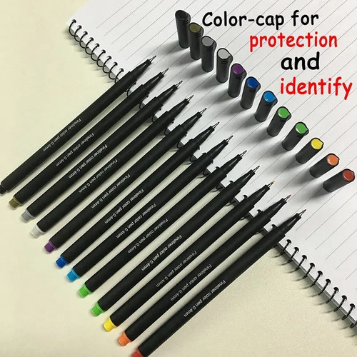 Lapices Tiralineas Fineliner Color 12 Colores