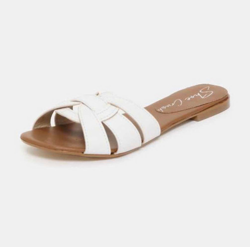 Sandalias Dama Mujer Blanco Moderno Comodas Chanclas