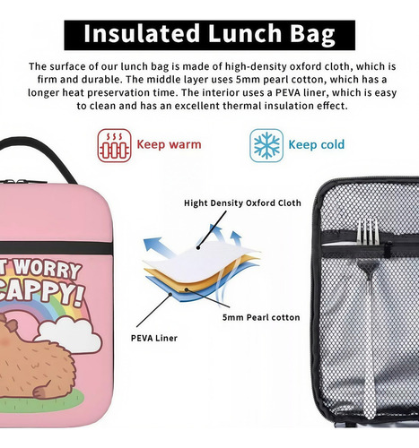 Bonita Bolsa De Almuerzo Para Niños Con Forma De Carpincho