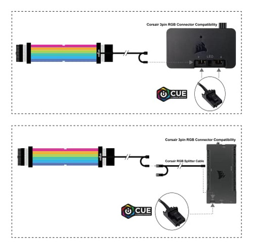 Pack De Cable Rgb 24 Pin Atx Flexible Para Corsair