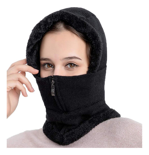 Pasamontañas Con Forro Polar Invierno Mujer, Gorro Con Al