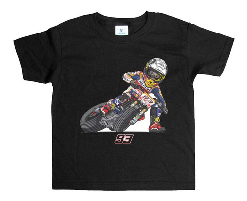 Remera Negra Niños Motos R53