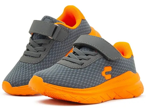 Tenis Charly Kids Ni o Deportivo Correr Gris naranja 15 21.5