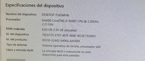 Cpu Dell Optiplex 3070 I5 9na Gen 8gb Ssd M2 128gb (Reacondicionado)