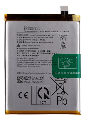 Batería Pila Compatible One Plus Nord N10 5g 4210mah Blp815
