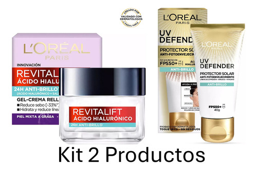 Kit L'oréal Crema Anti-brillo Y Protector Solar Anti-brillo