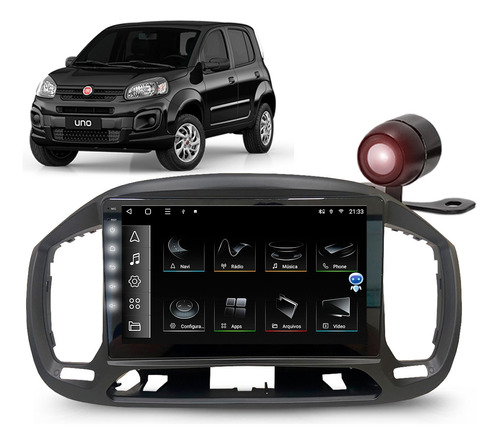 Multimídia Octacore 6+128gb Fiat Uno 2015 À 2021 Carplay Bt