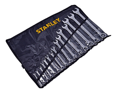 Imagem 2 de 4 de Jogo 15 Chaves Combinada De Aço Resistente Stanley 80934-840