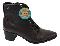 Comprar Bota Femenina Pegada Acordonada Casual Cuero Calidad
