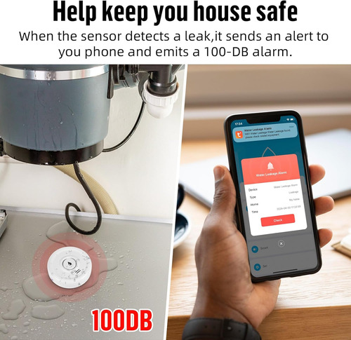 Detector De Agua Wifi Para El Hogar, Sensor Inteligente De A