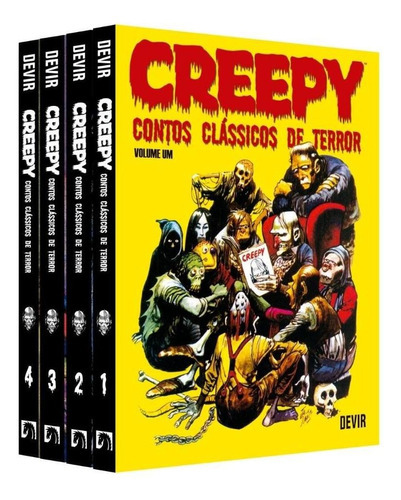 Pack Creepy: Contos Clássicos Do Terror: Vol. 1 A 4, De Archie Goodwin. Série Creepy, Vol. 1 A 4. Editora Devir, Capa Mole, Edição 1 2 3 4 Em Português, 2022