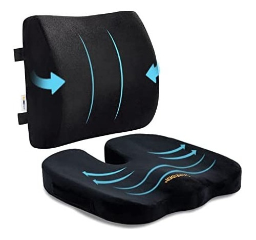 Cojín De Asiento Y Almohada De Apoyo Lumbar Confort Oficina